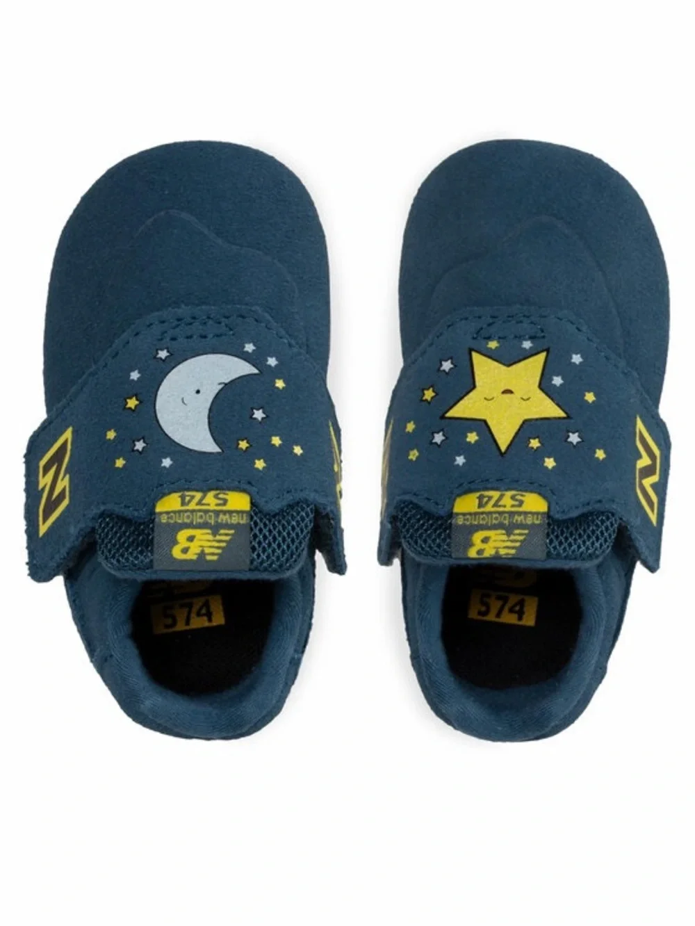 New Balance Infant/Baby Navy and Yellow Hook-and-Loop Shoe Size 1